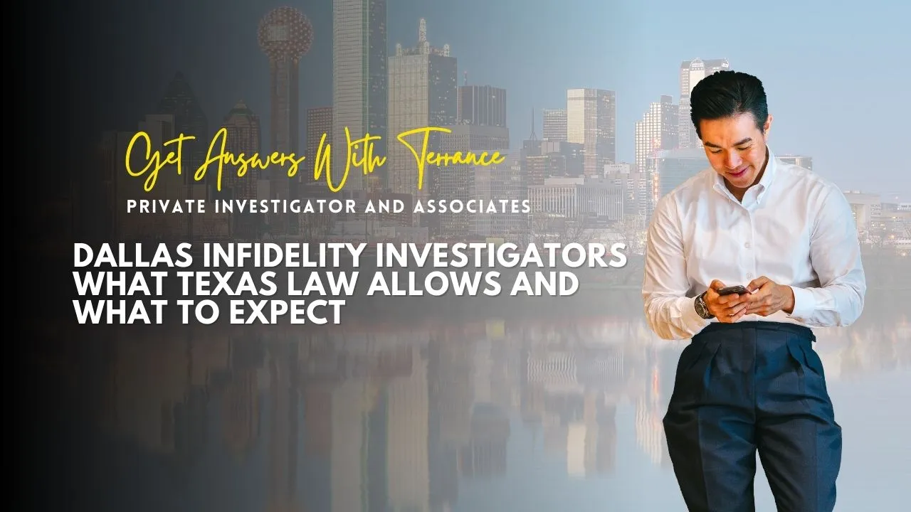Infidelity investigator Dallas reviewing surveillance documentation and case evidence