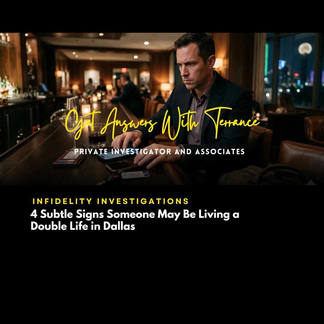 private investigator reviewing behavioral evidence of someone living a double life in Dallas investigation