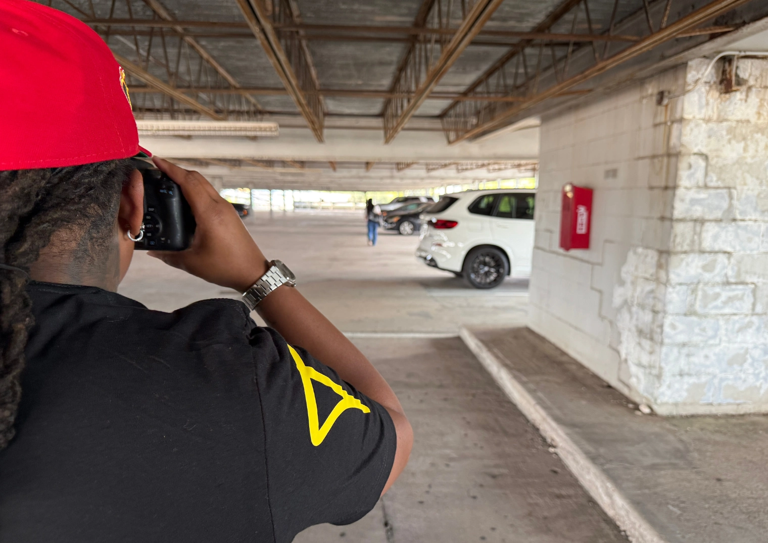 Private investigator conducting field surveillance